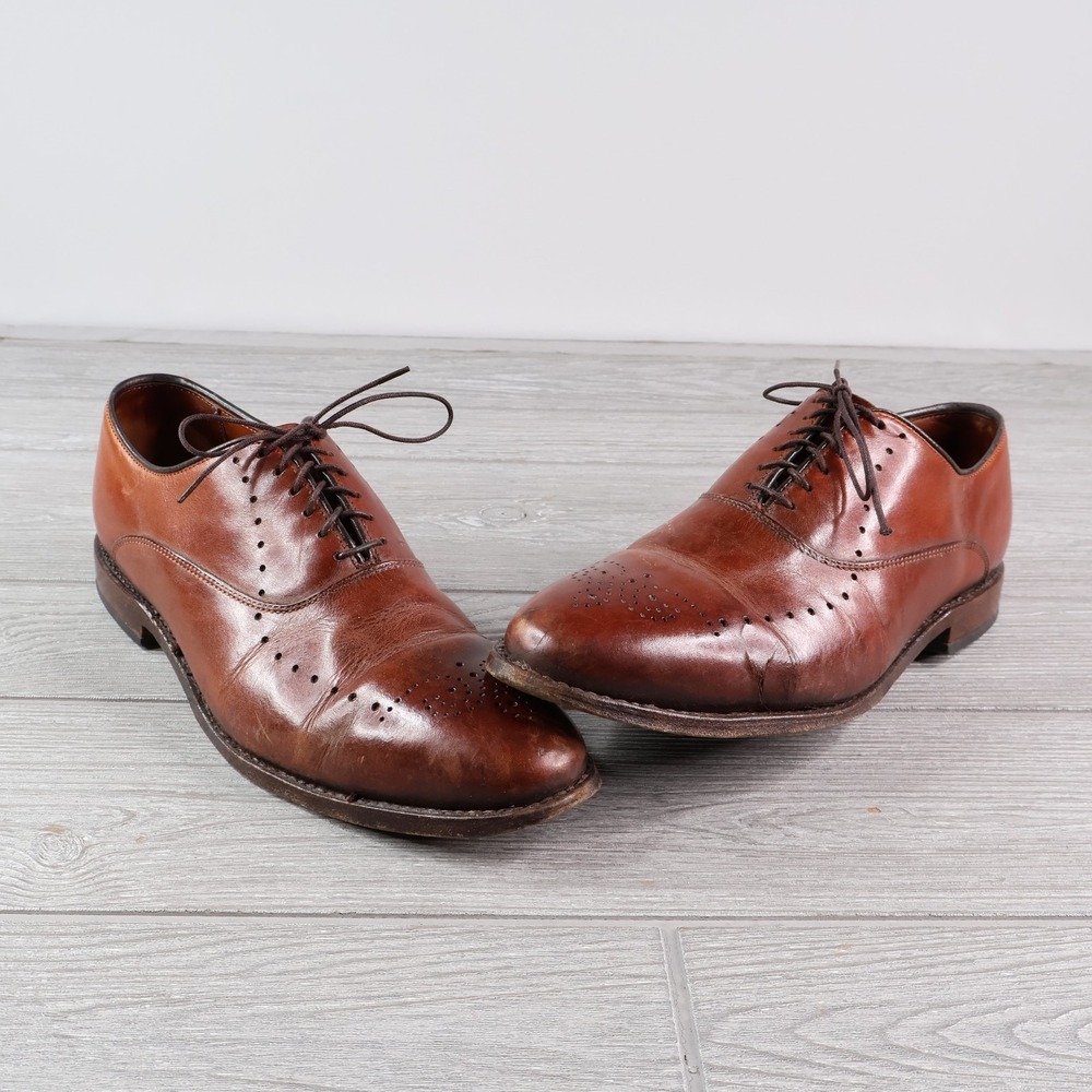 Allen Edmonds Weybridge Brown Leather Oxford Dress Shoe 10 D Made in USA